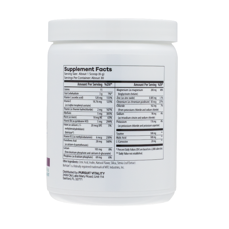 Electro Revive Grape Supplement Facts
