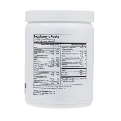 Electro Revive Grape Supplement Facts