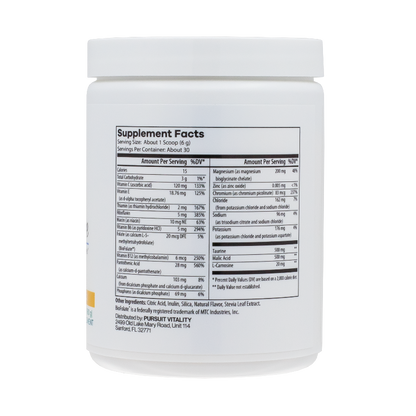 Electro Revive Lemonade Supplement Facts