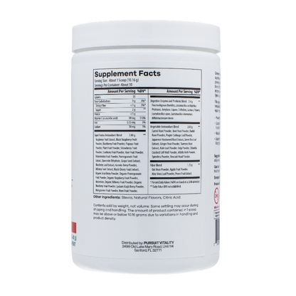 Greens Pure Fusion Supplement Facts